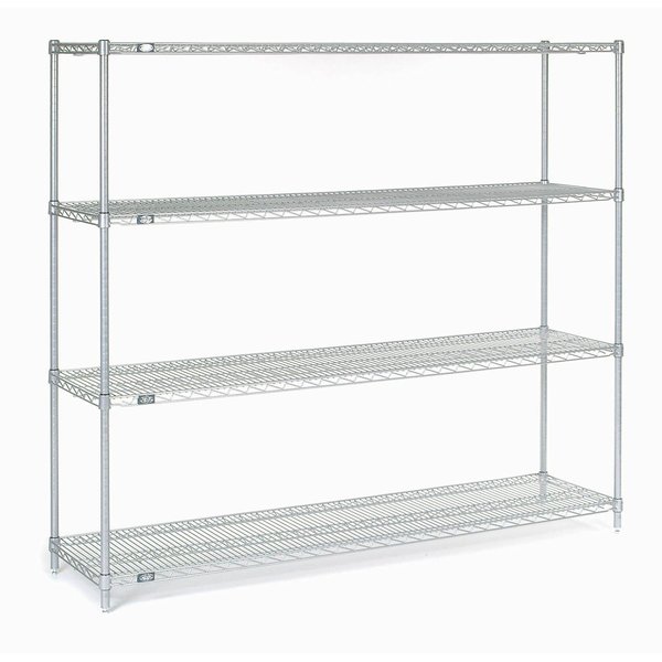 Nexel Stainless Steel Wire Shelving, 72W x 18D x 63H 18726S